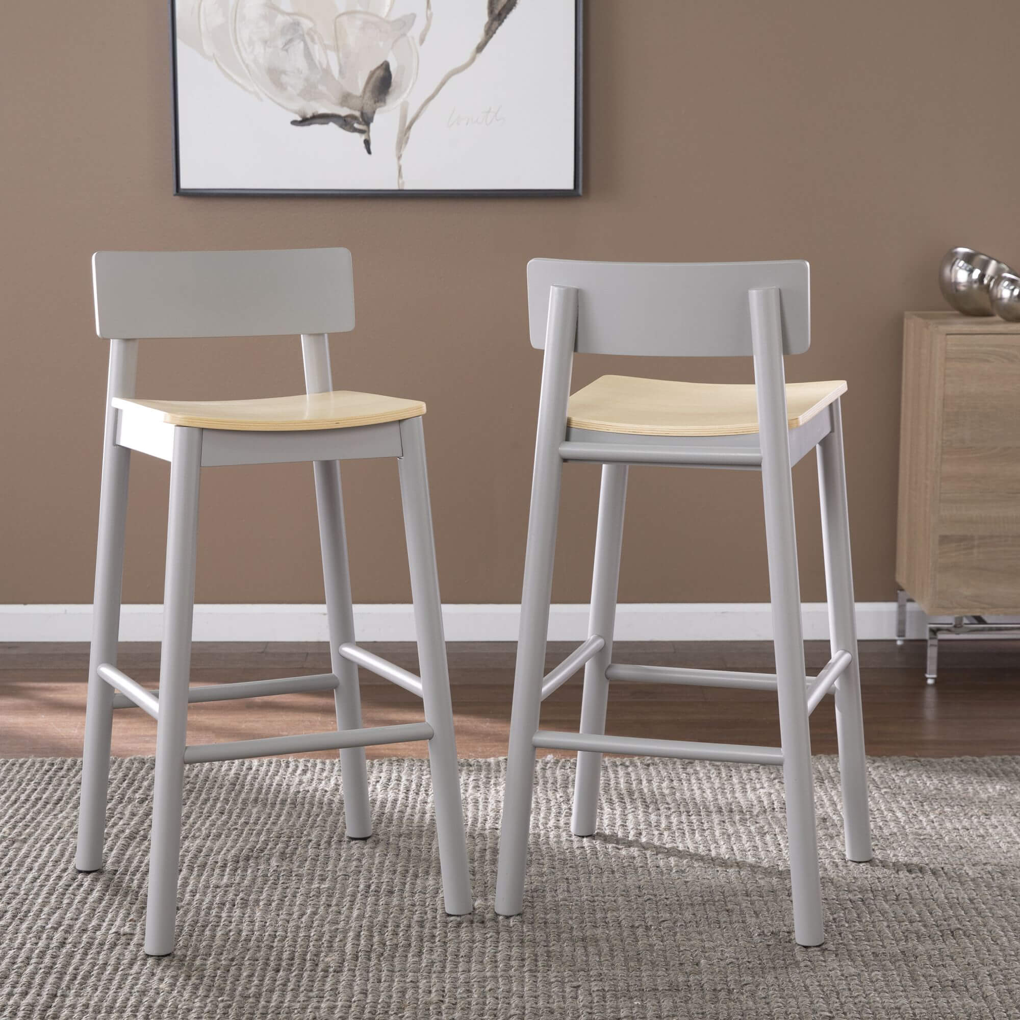 Claxby Two-Tone Bar Stools – 2pc Set