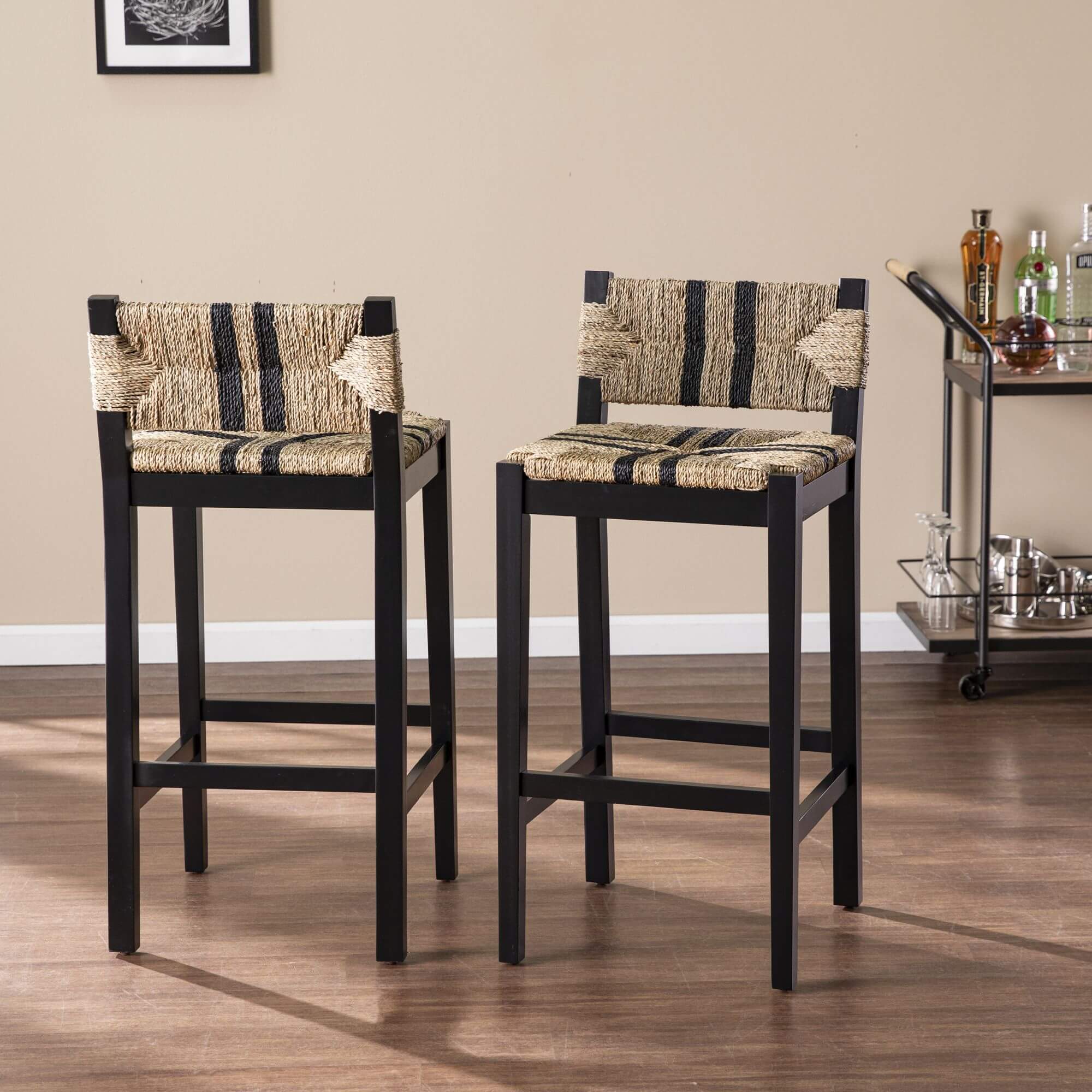 Gallacano Seagrass Barstools – 2pc Set