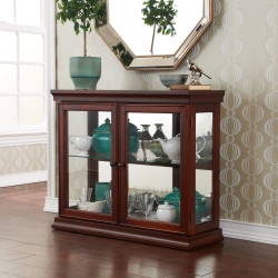 Double Door Curio - Mahogany