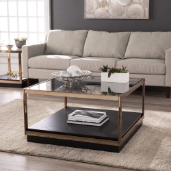 Lexina Glass-Top Cocktail Table