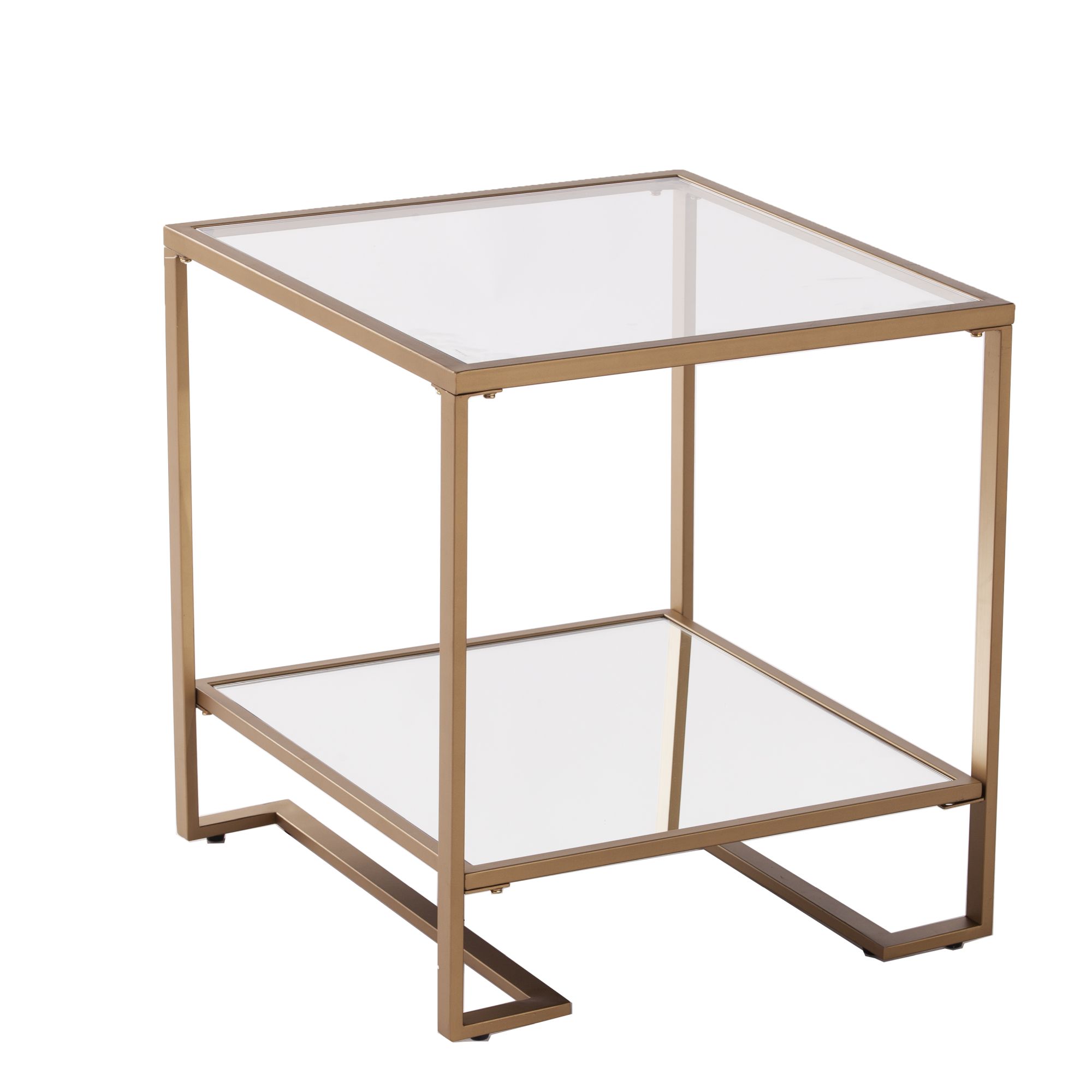 Horten Square Glass-Top End Table