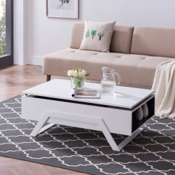 Lyra White Lift-Top Cocktail Table