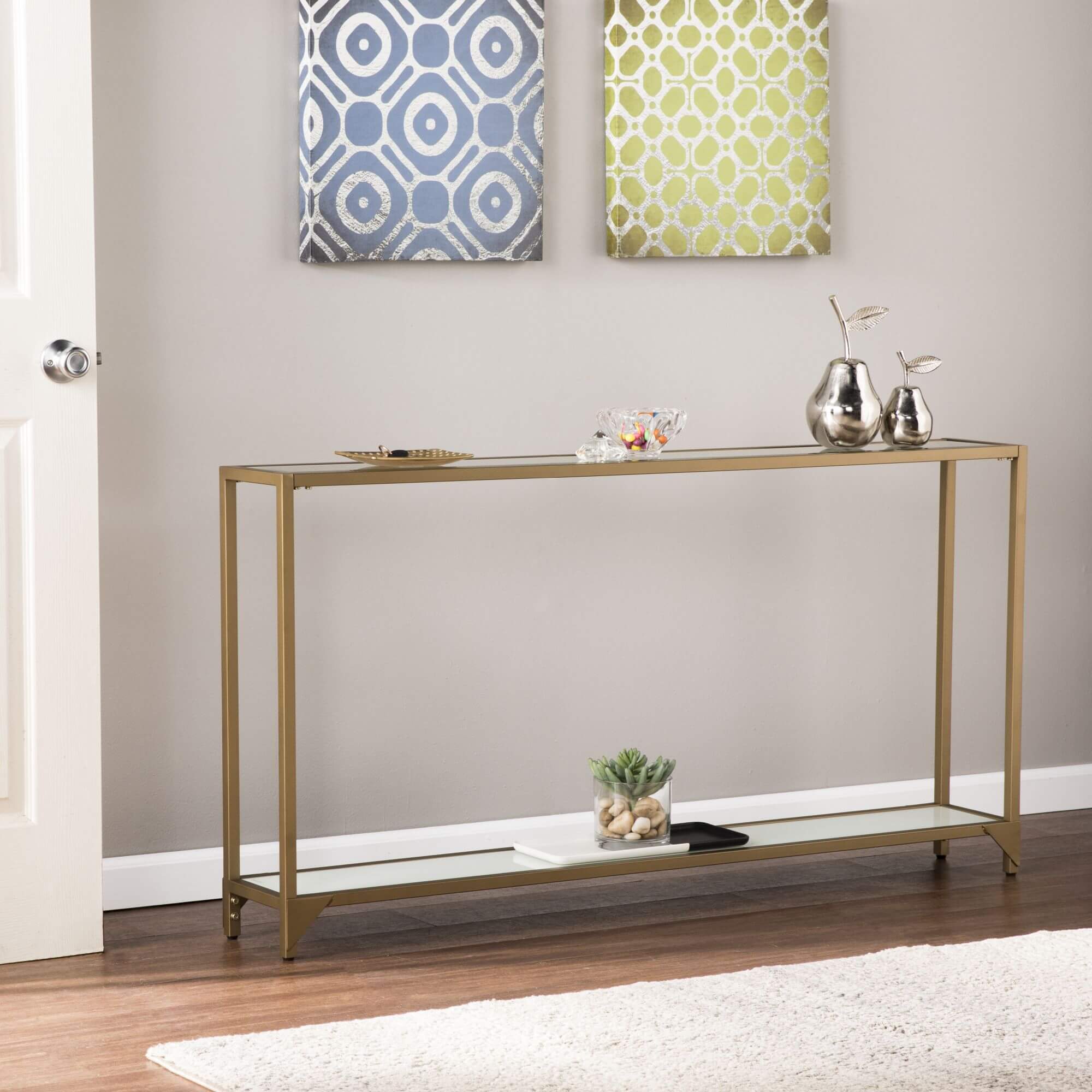 Bergen Narrow Metal Console - Gold