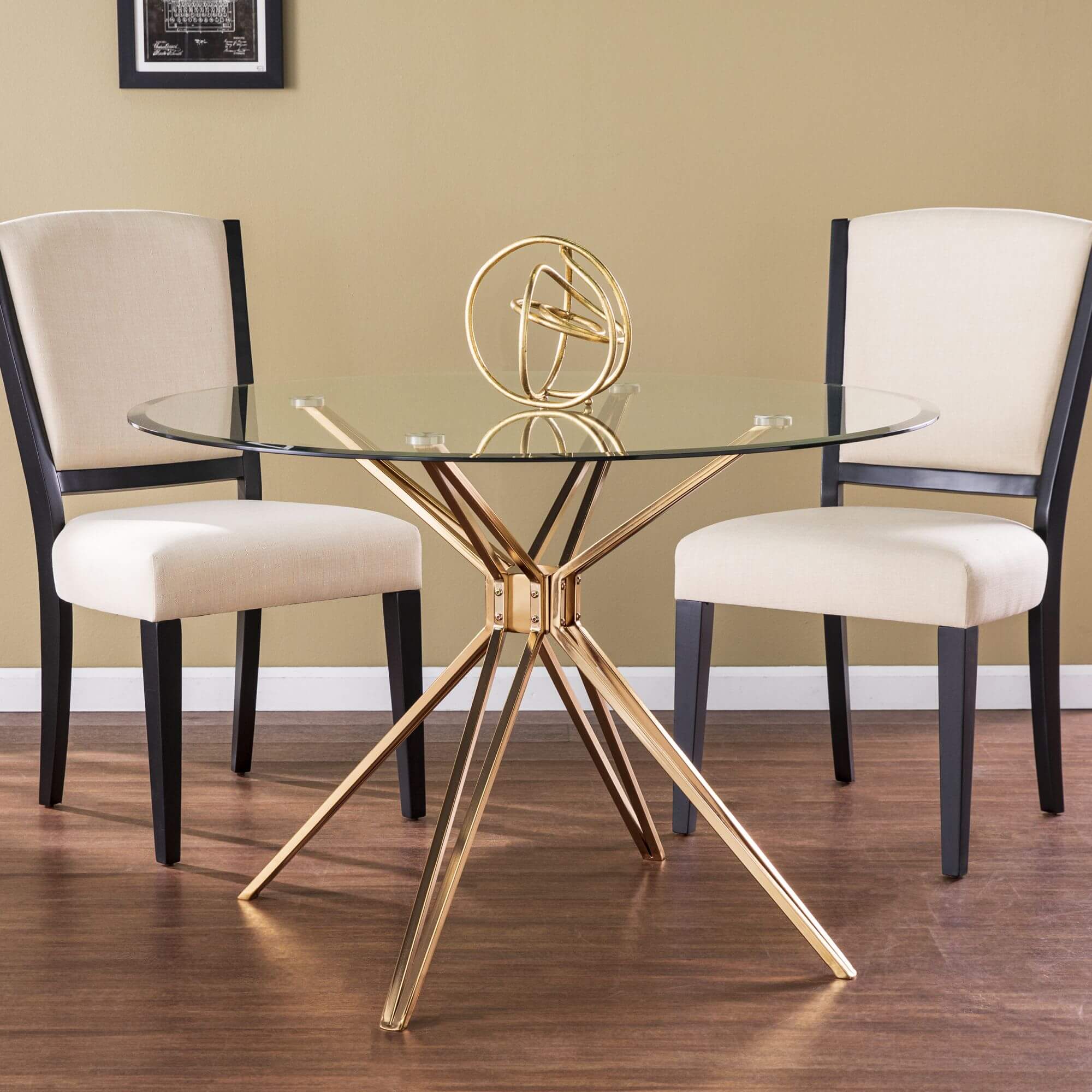 Atticus Round Dining Table – Gold