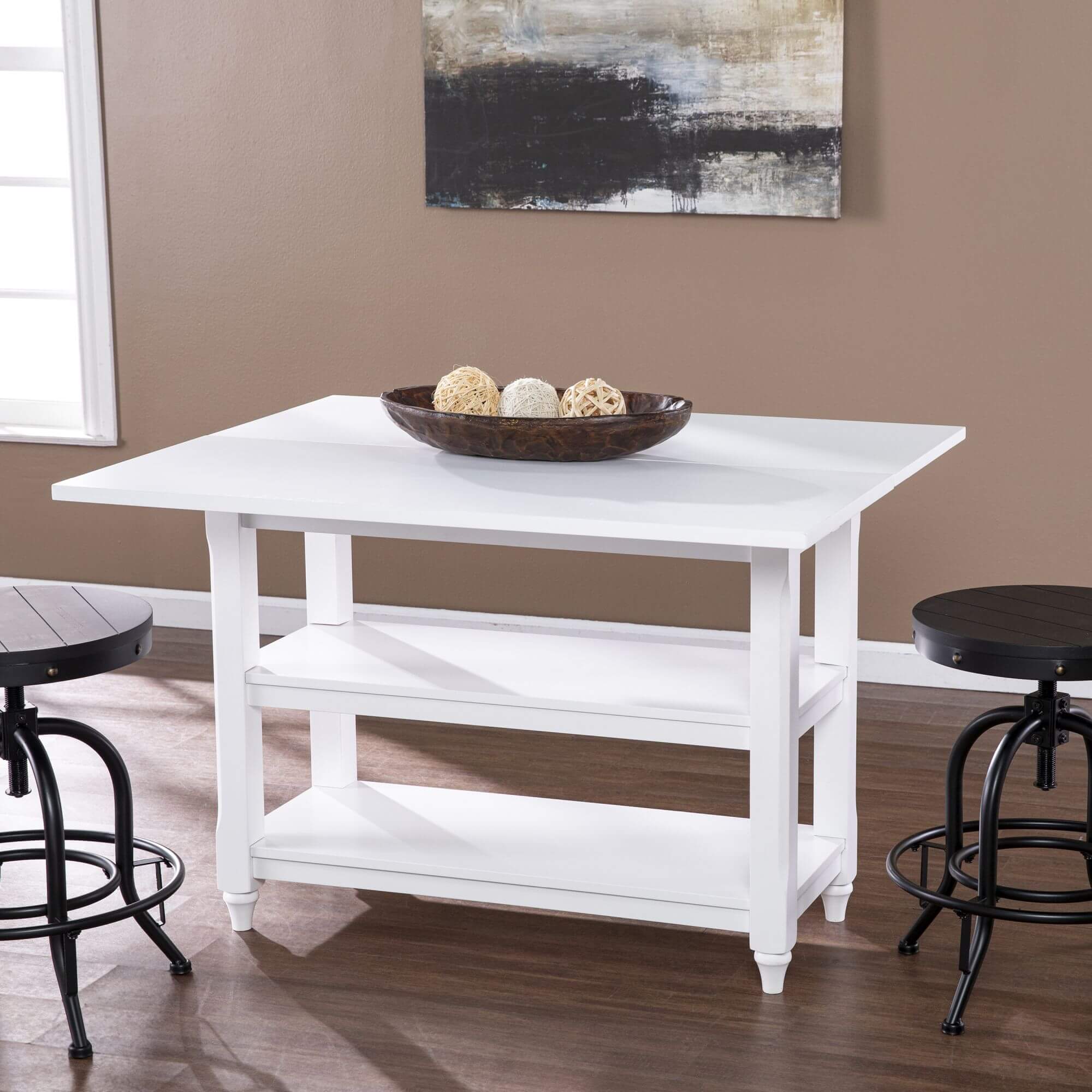 Alverton Convertible Console to Dining Table - White
