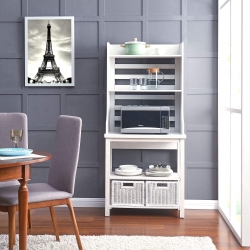 Sheldrake Bakers Rack - Modern Farmhouse Style - White