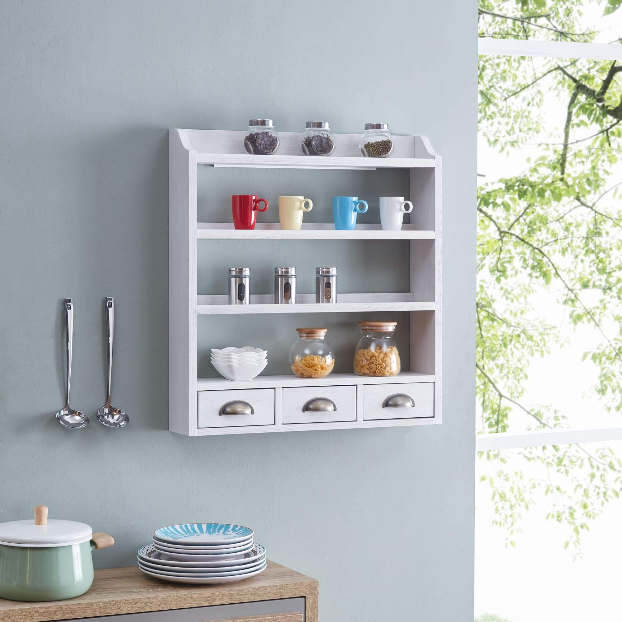 Sheldrake Wall Mount Organizer/Spice Rack - Modern Farmhouse