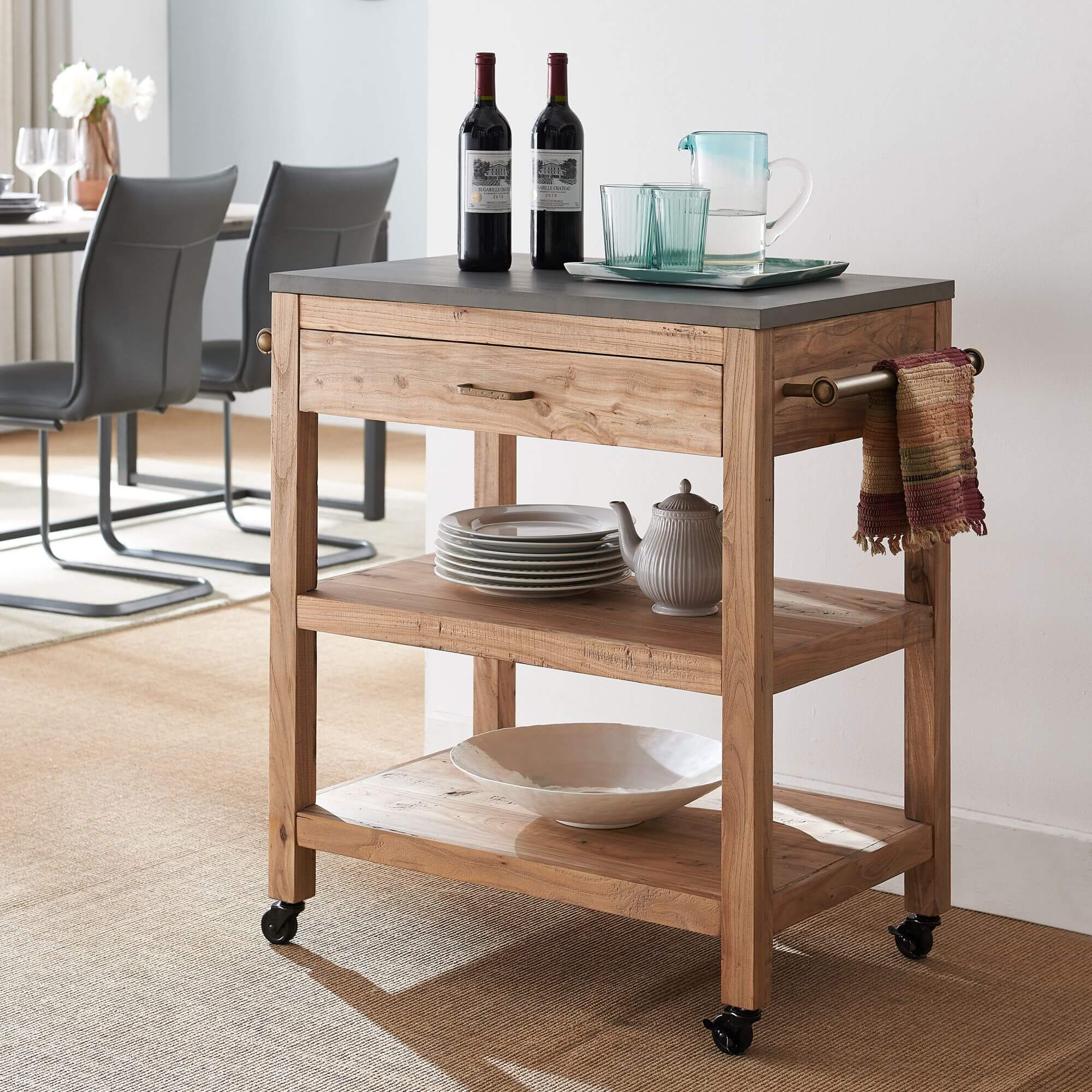 Culmore Rolling Kitchen Island w/ Storage