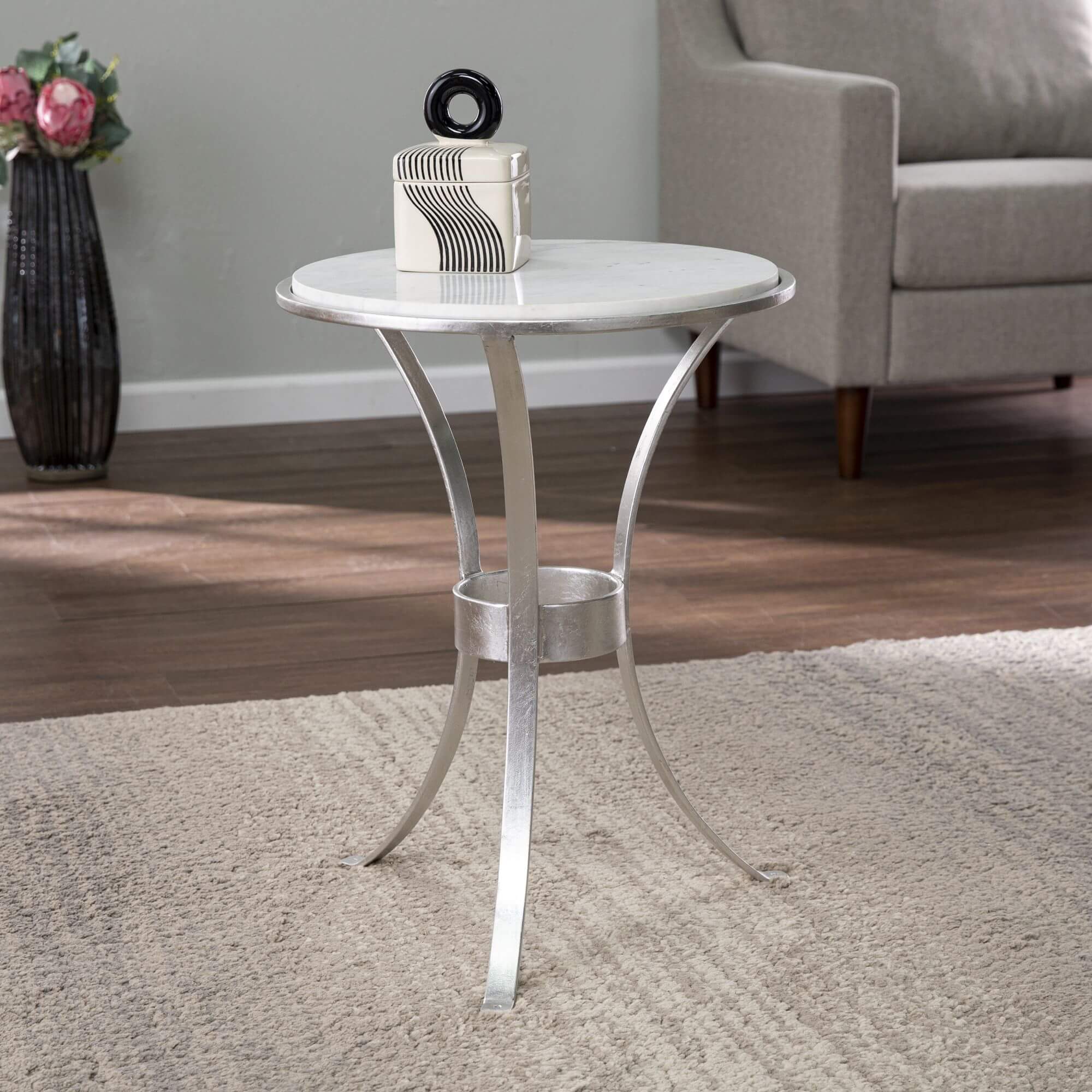 Fordoche Round Accent Table - Silver