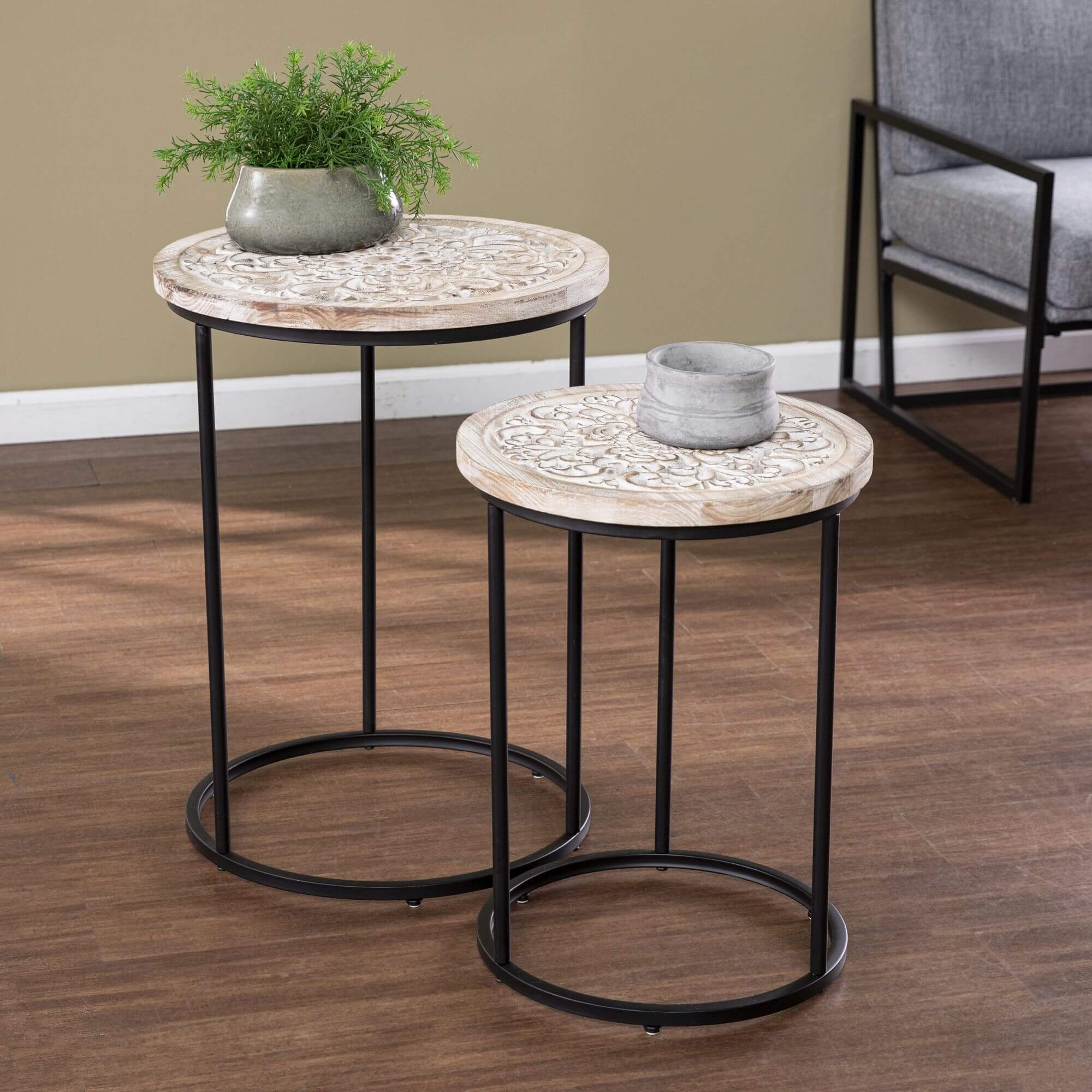 Swendland Round Accent Tables – 2pc Set