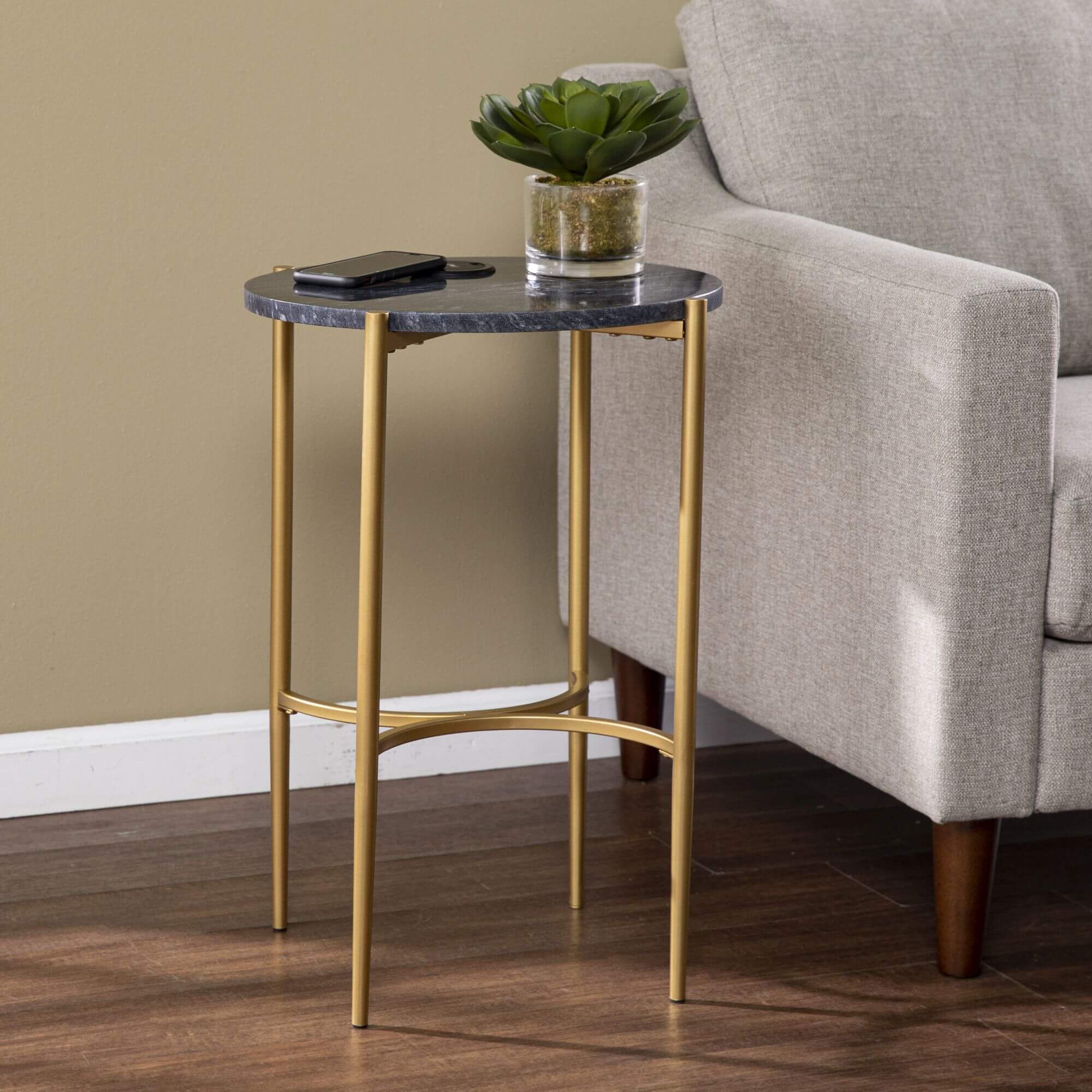 Clarvin Side Table w/ Wireless Charging Station