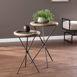 Crellon Glass-Top Accent Tables – 2pc Set