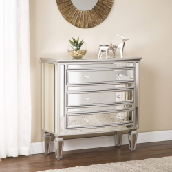 Rochelle 3-Drawer Mirrored Storage Chest - Glam Style