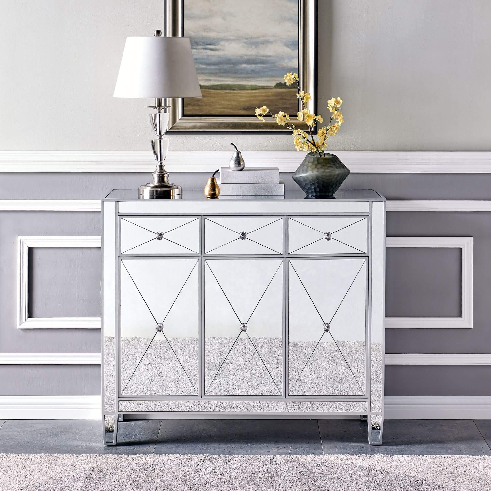 Mirage 3-Door Mirrored Cabinet