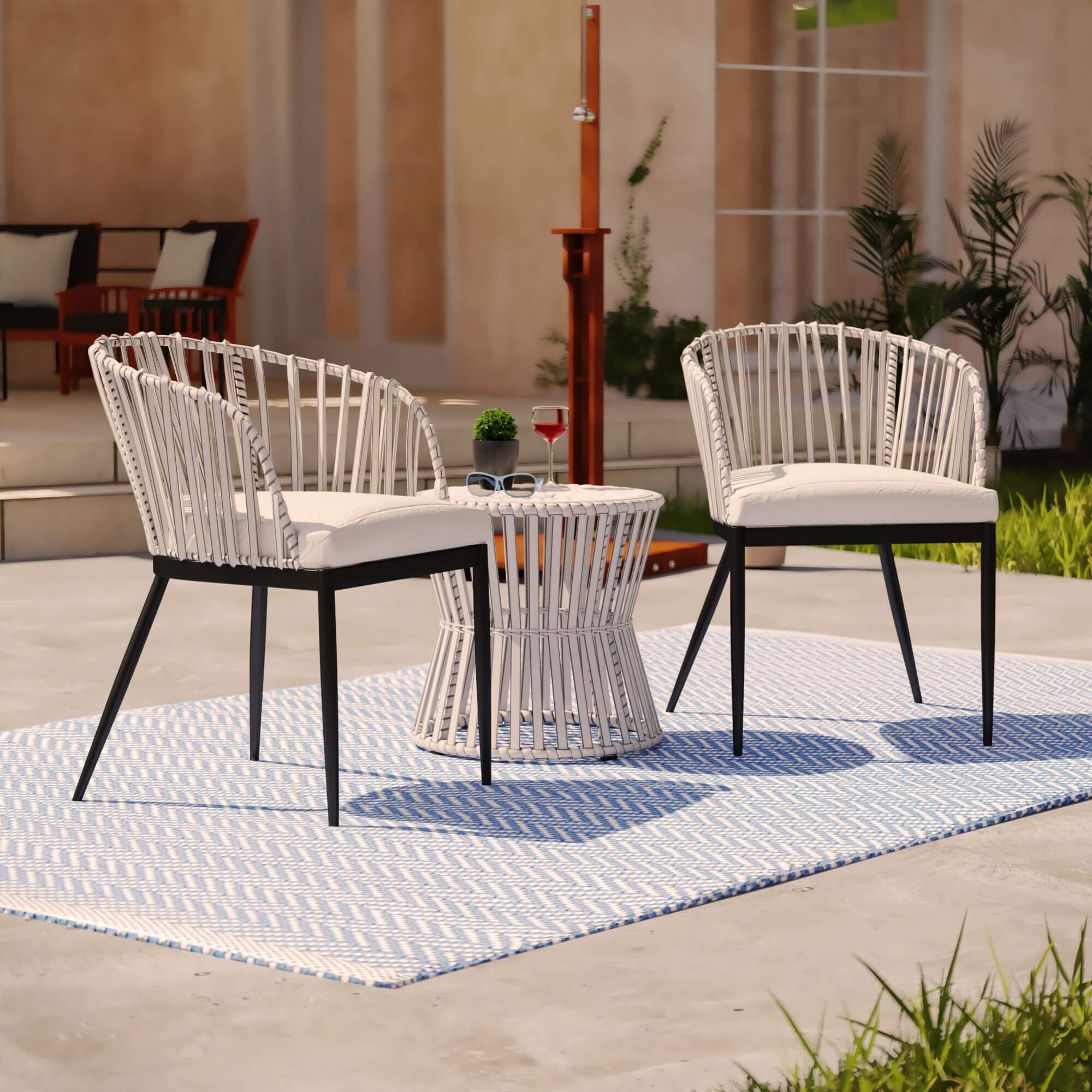 Melilani Outdoor Chairs w/ Cushions – 2pc Set