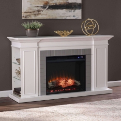 Rylana Bookcase Electric Fireplace with Touch Screen Control Panel