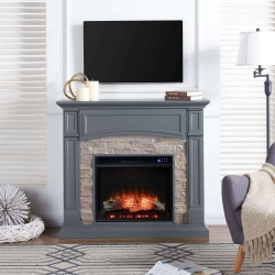 Seneca Electric Media Touch Screen Fireplace - Gray