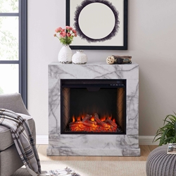 Dendale Faux Marble Fireplace with Smart Firebox