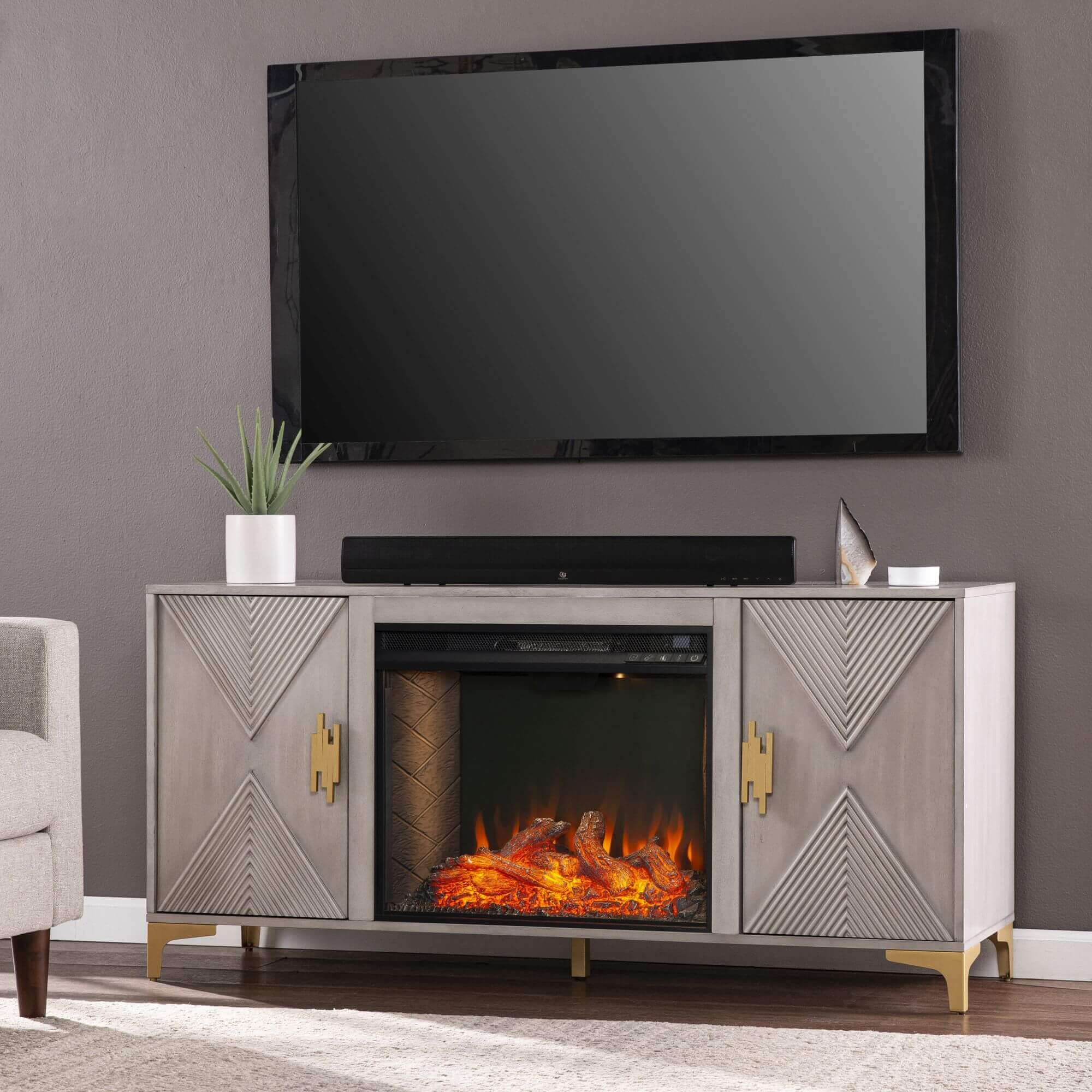 Lantara Smart Fireplace with Media Storage