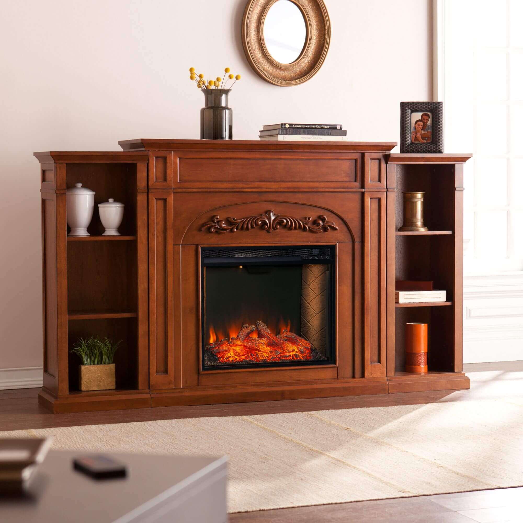 Chantilly Smart Fireplace with Bookcases