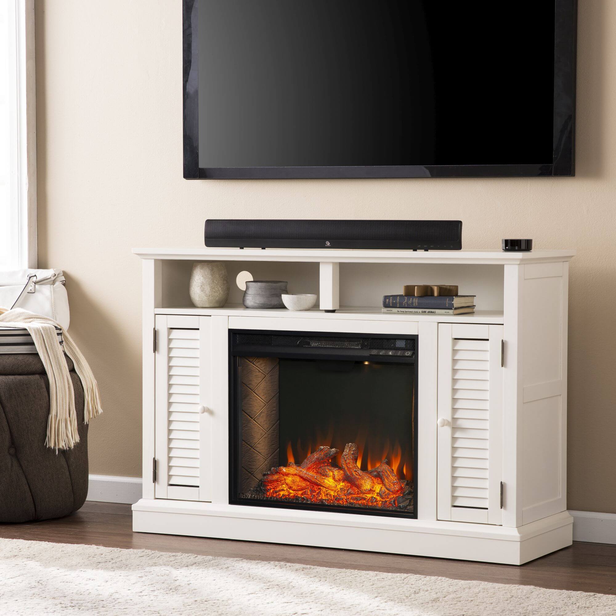 Antebellum Smart Media Fireplace with Storage