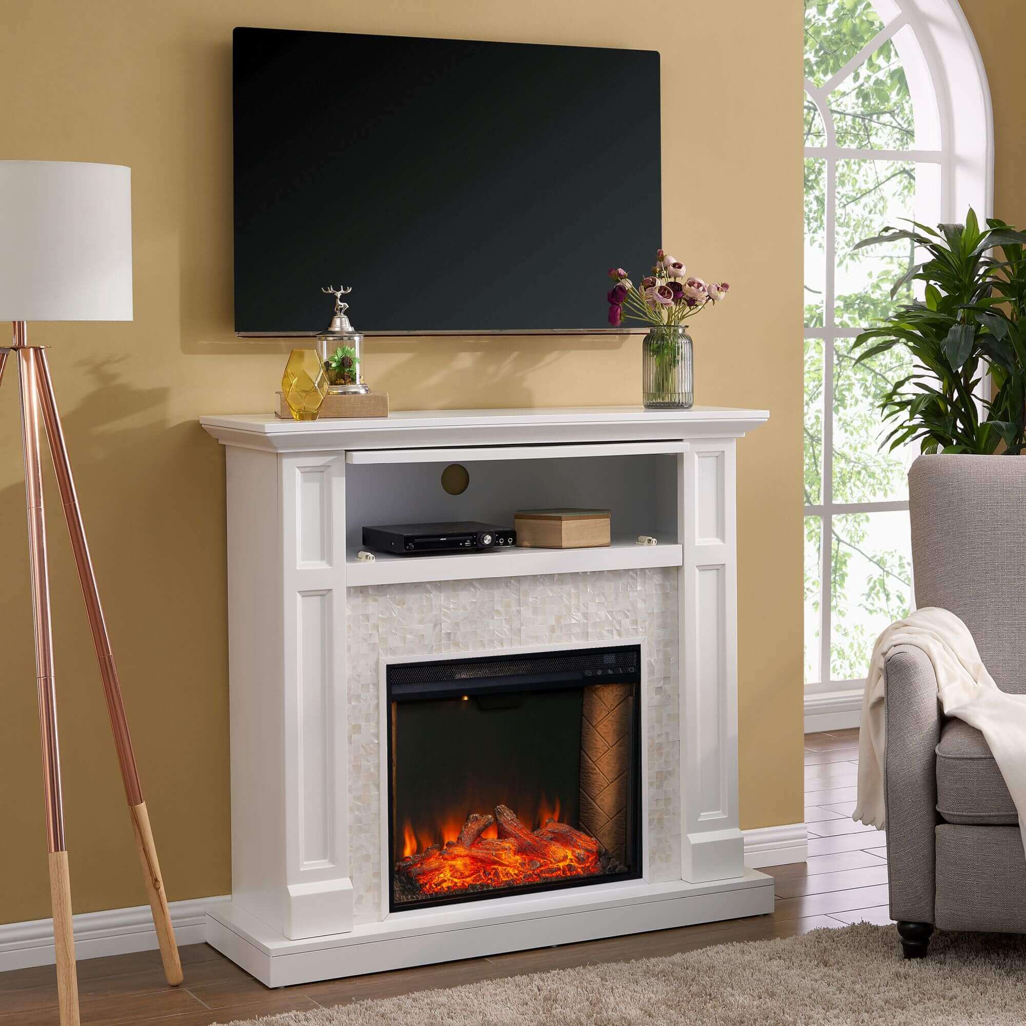 Nobleman Smart Media Fireplace with Tile Surround