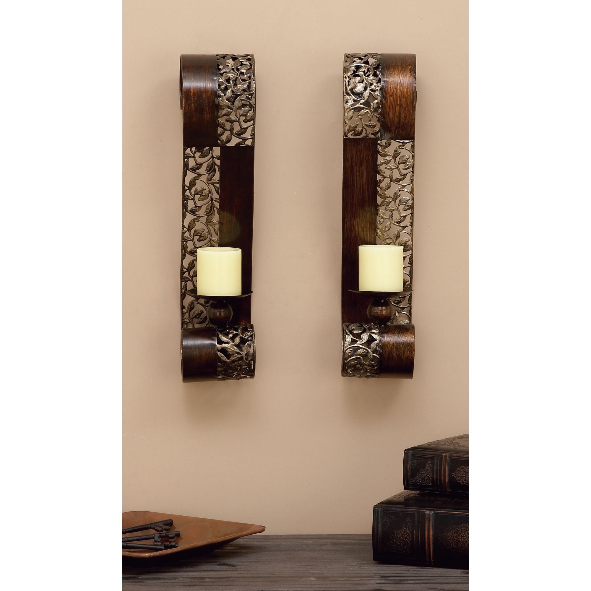 Iron Traditional Wall Sconce Leaf Designs