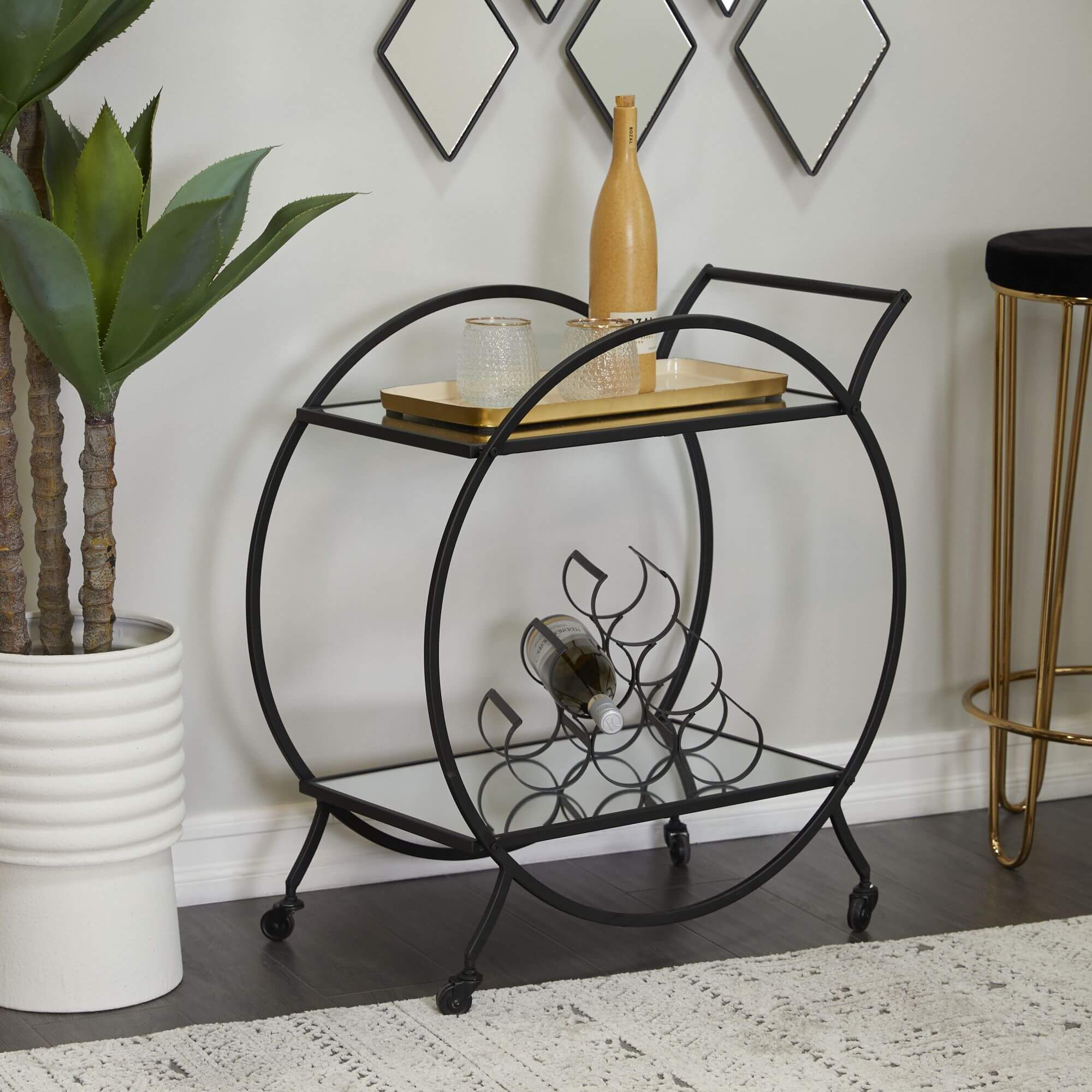Iron Contemporary Bar Cart