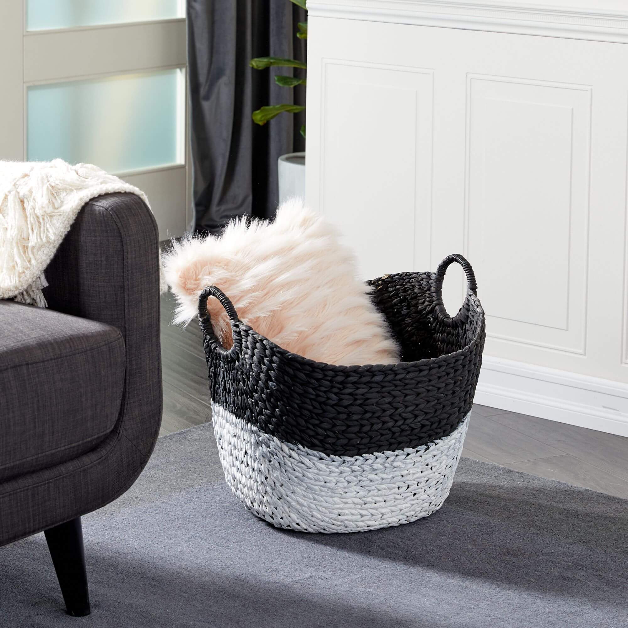 Dried Plant Material Contemporary Storage Basket