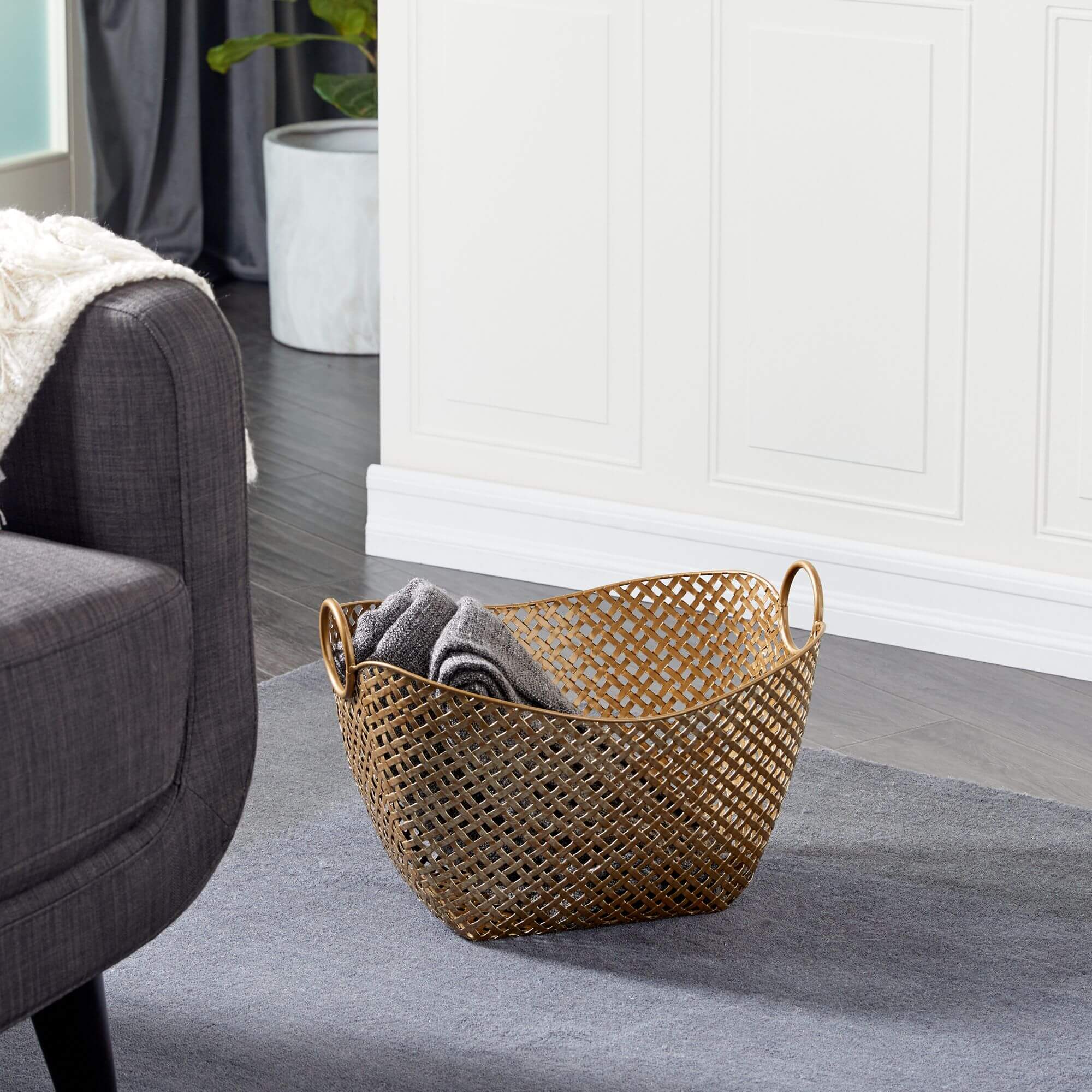Iron Contemporary Storage Basket