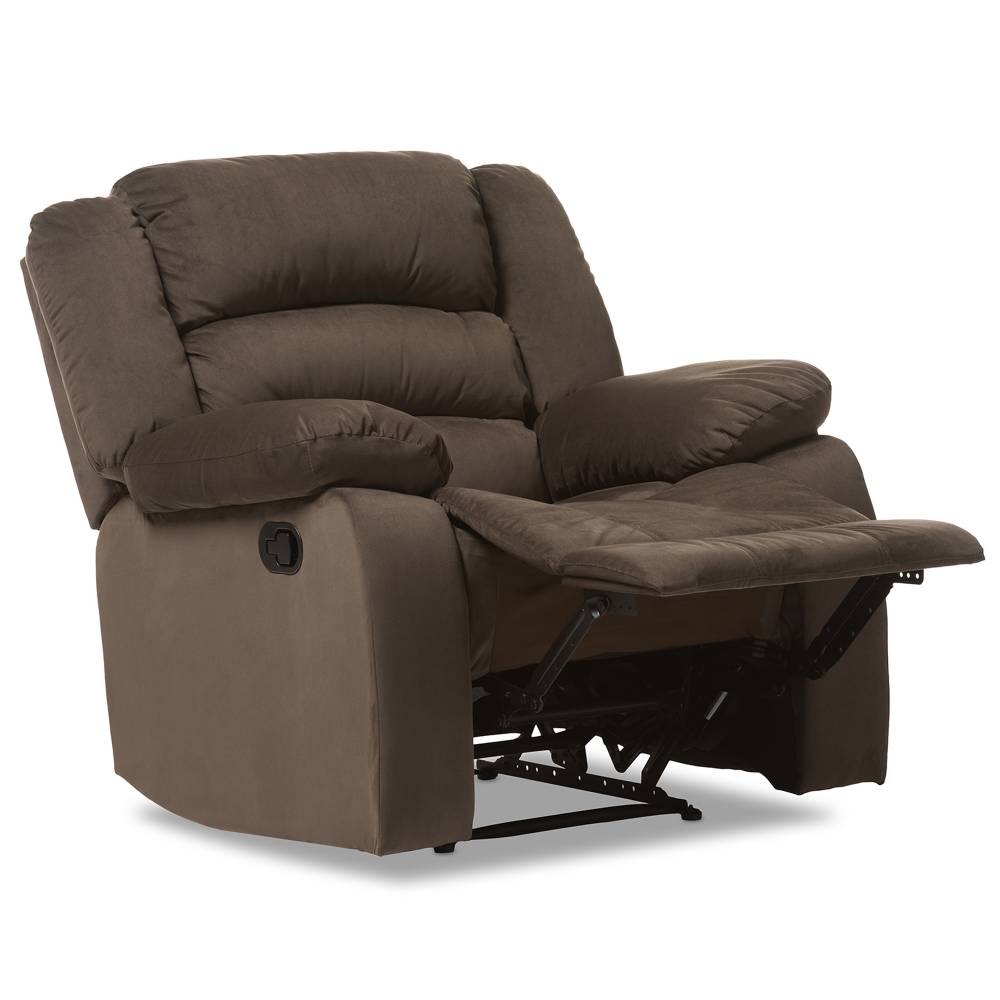 Baxton Studio Hollace Modern and Contemporary Taupe Microsuede 1-Seater Recliner