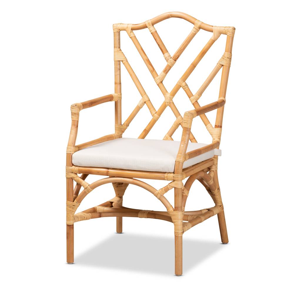 Baxton Studio Delta Modern and Contemporary Natural Finished Rattan Armchair