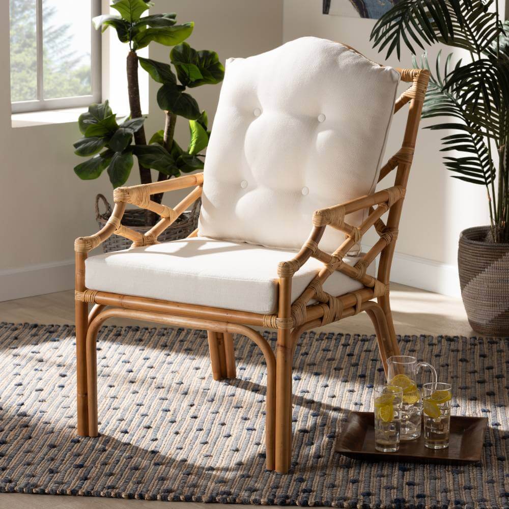 Baxton Studio Sonia Modern and Contemporary Natural Finished Rattan Armchair