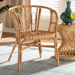 Baxton Studio Luxio Modern and Contemporary Natural Finished Rattan Chair