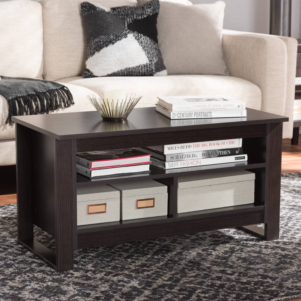 Baxton Studio Nerissa Modern and Contemporary Wenge Brown Finished Coffee Table