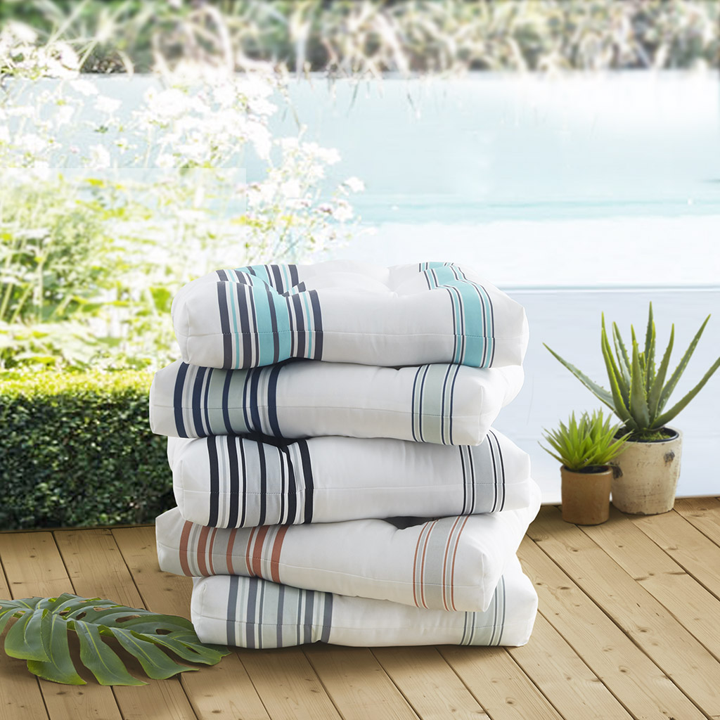 Newport Printed Stripe 3M Scotchgard Outdoor Seat Cushion