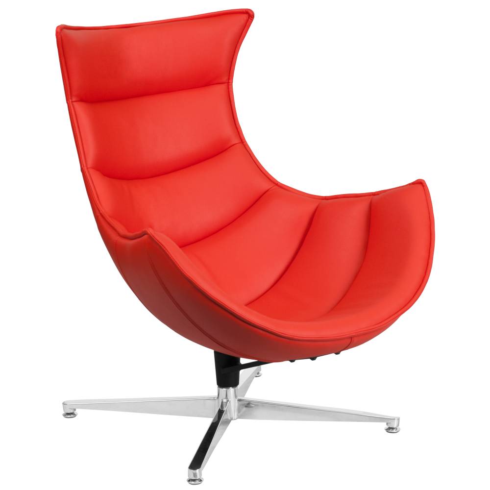LeatherSoft Swivel Cocoon Chair