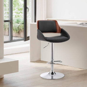 Colby Adjustable Faux Leather Bar Stool