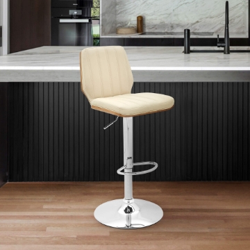 Sabine Adjustable Swivel Faux Leather Bar Stool