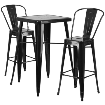 23.75SQ Black Metal Bar Set