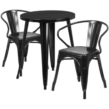 24RD Black Metal Table Set