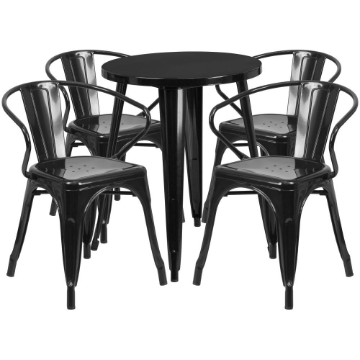 24RD Black Metal Table Set