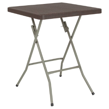 23.5SQ Brown Rattan Fold Table