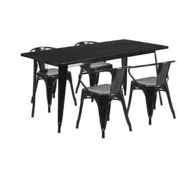 31.5x63 Black Metal Table Set