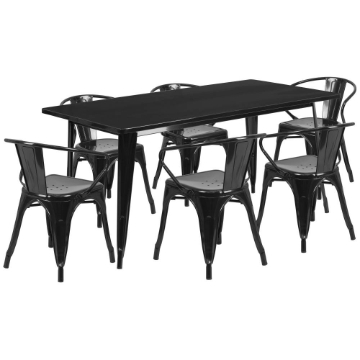 31.5x63 Black Metal Table Set