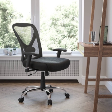 Black 400LB Mid-Back Chair