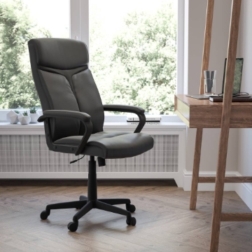 Black High Back Leather Chair