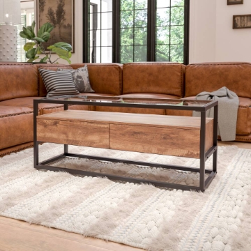 Rustic Glass Coffee Table