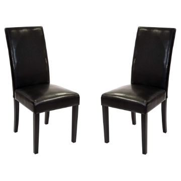 Black Bonded Leather Side Chair Md-014 - Set of 2