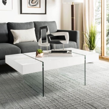 Maris Rectangular Glass Leg Modern Coffee Table